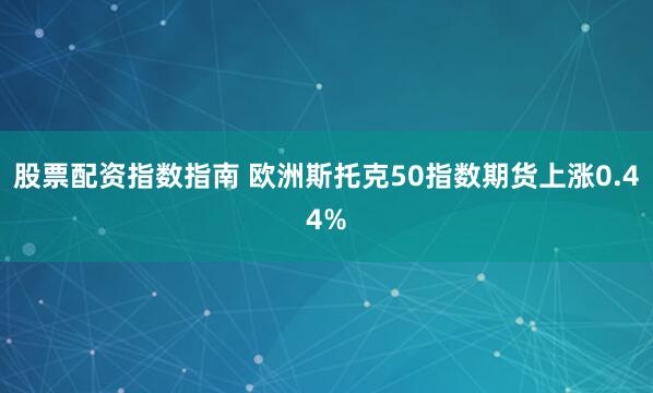 股票配资指数指南 欧洲斯托克50指数期货上涨0.44%
